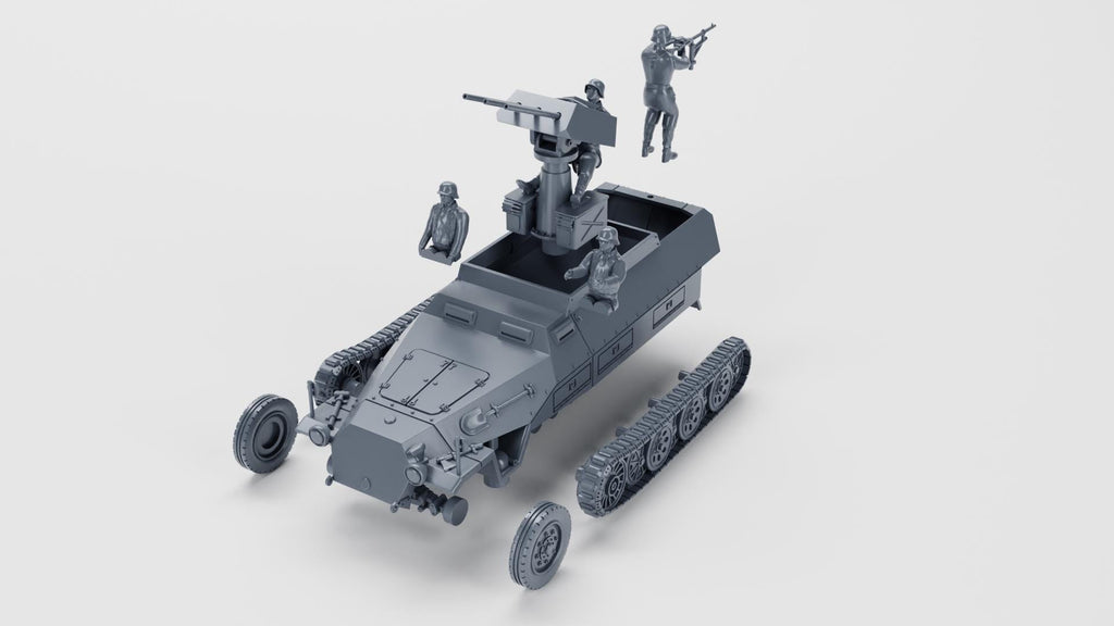 Sd.Kfz. 251 21 Ausf. D Fliegerabwehr Schutzenpanzerwagen Drilling WW2 Bolt Action 28mm / 1:56 and Other Scales