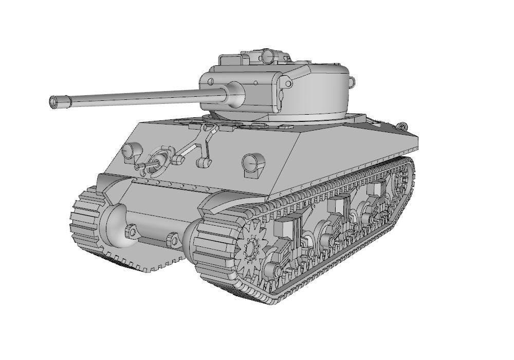 Sherman M4A2 Tank - WW2/WWII -- Bolt Action 28mm / 1:56 and Other Scales