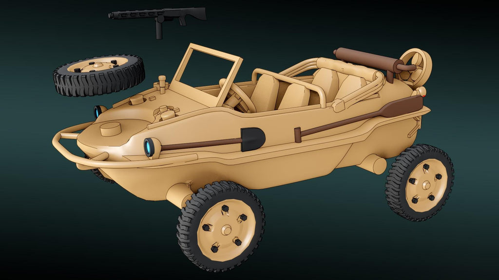 Volkswagen Schwimmwagen Amphibious Vehicle VW - WW2/WWII -- Bolt Action 28mm / 1:56 and Other Scales