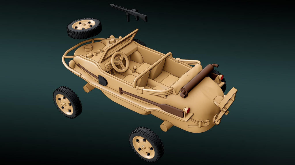 Volkswagen Schwimmwagen Amphibious Vehicle VW - WW2/WWII -- Bolt Action 28mm / 1:56 and Other Scales