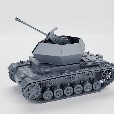 Sd.Kfz. German Flakpanzer III 3 - WW2 / WWII -- Bolt Action 28mm / 1:56 and Other Scales
