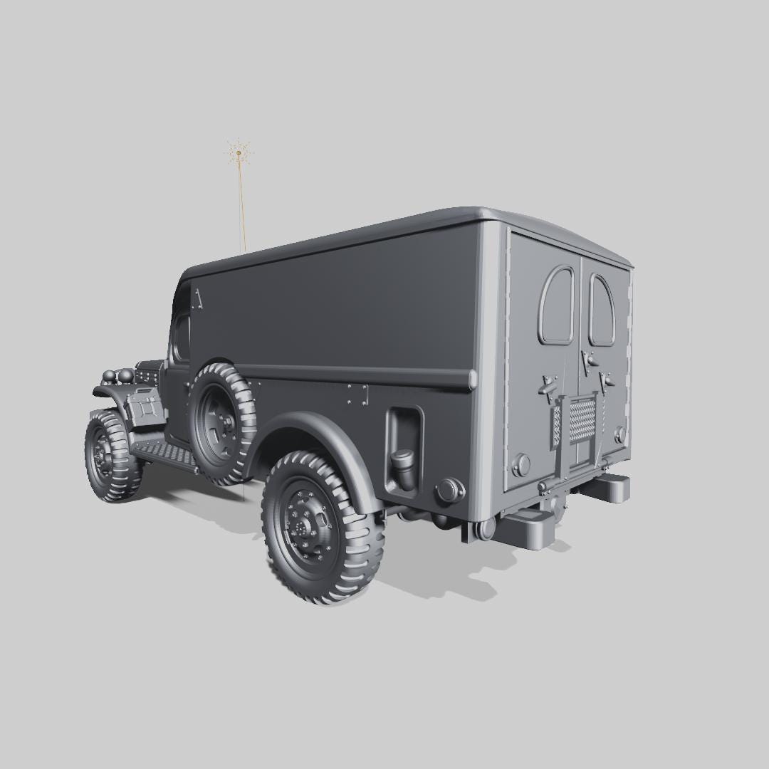 Dodge WC-54 WC54 Ambulance - WW2 / WWII -- Bolt Action 28mm / 1:56 and Other Scales