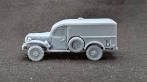 Dodge WC-54 WC54 Ambulance - WW2 / WWII -- Bolt Action 28mm / 1:56 and Other Scales