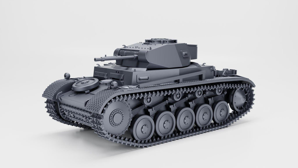 Panzer II Ausf.F with Tankmen Option - WW2 / WWII -- Bolt Action 28mm / 1:56 and Other Scales