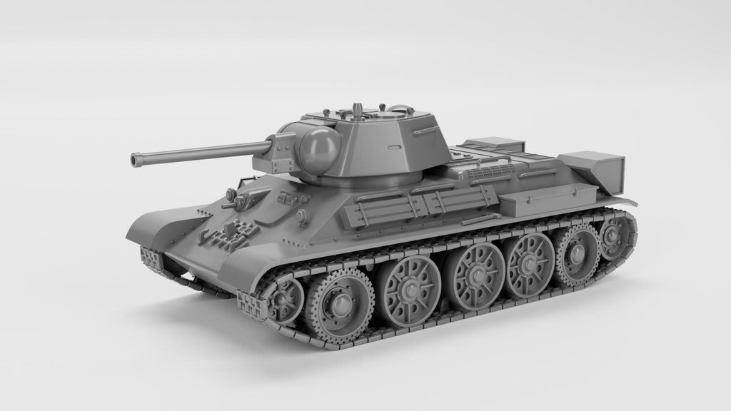 T-34/76 1942 Soviet Tank 3D Printed Unpainted WWII Bolt Action Wargaming Miniature 28mm Multiple Scales Available