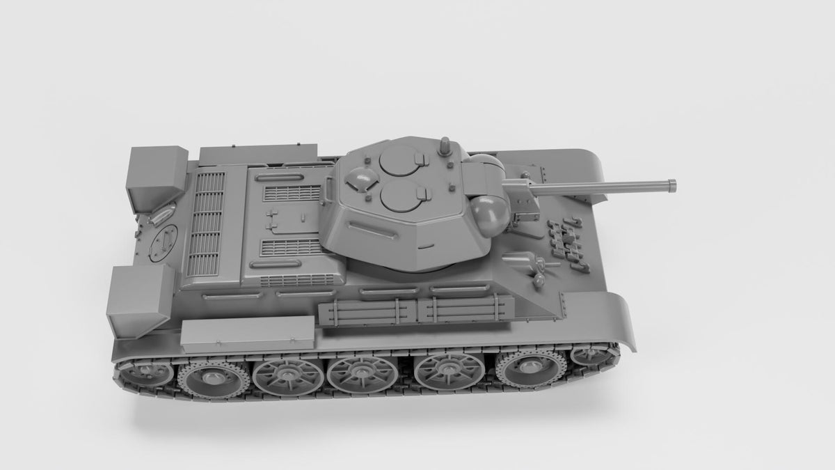 T-34/76 1942 Soviet Tank 3D Printed Unpainted WWII Bolt Action Wargaming Miniature 28mm Multiple Scales Available
