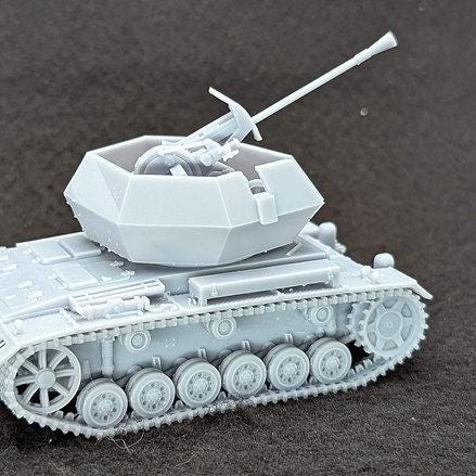 Sd.Kfz. German Flakpanzer III 3 - WW2 / WWII -- Bolt Action 28mm / 1:56 and Other Scales