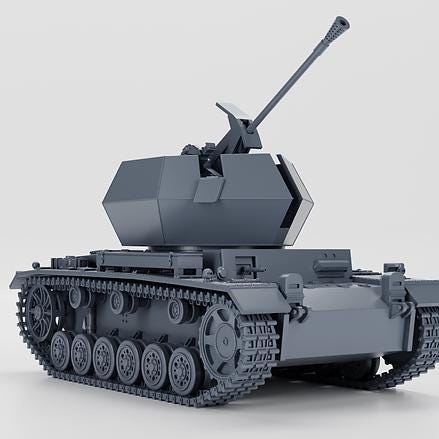 Sd.Kfz. German Flakpanzer III 3 - WW2 / WWII -- Bolt Action 28mm / 1:56 and Other Scales