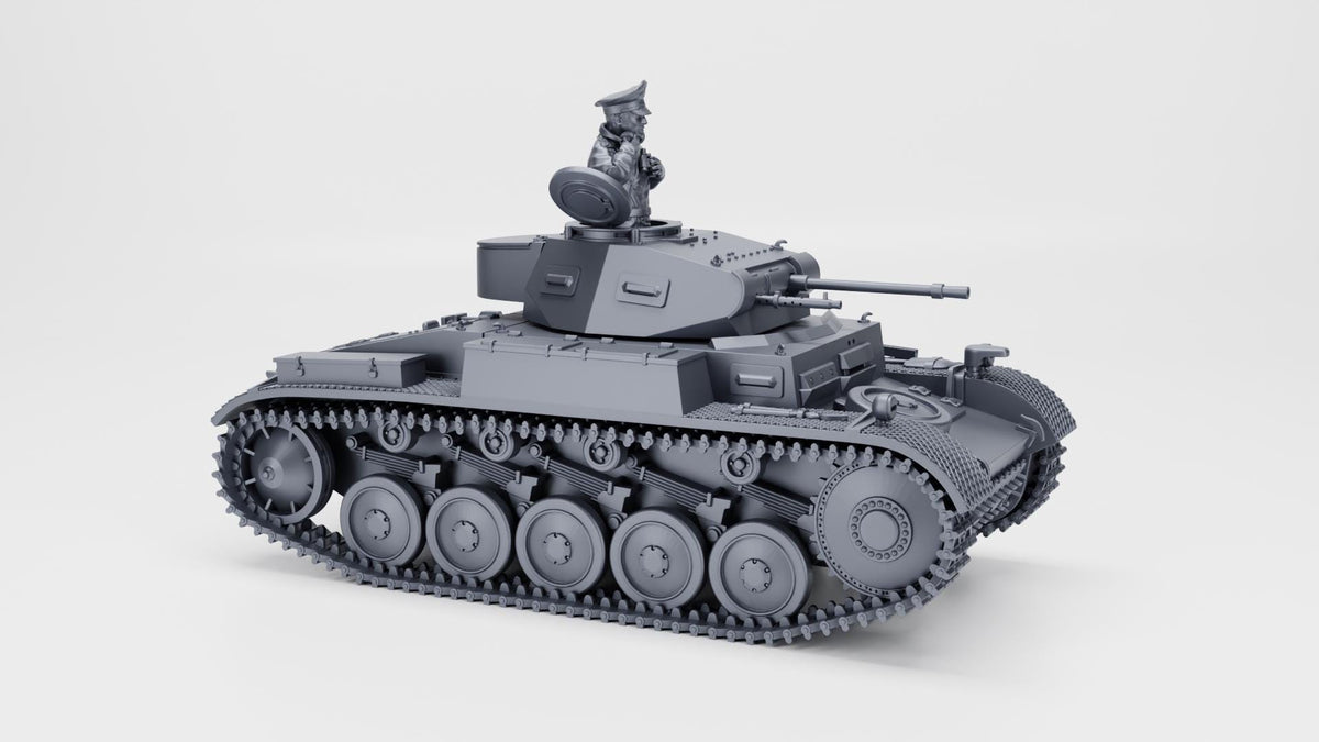 Panzer II Ausf.F with Tankmen Option - WW2 / WWII -- Bolt Action 28mm / 1:56 and Other Scales
