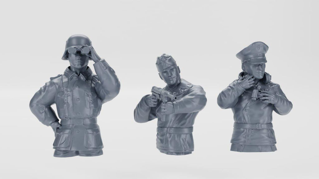 Three German Tankmen for Your Tanks - WW2 / WWII -- Bolt Action 28mm / 1:56 and Other Scales