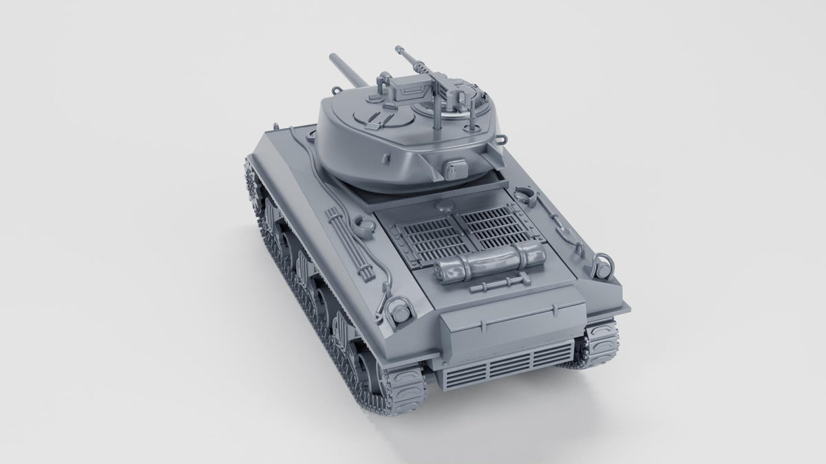 Sherman M4A3E2 Jumbo Cobra King 3D Printed Unpainted WWII Bolt Action 28mm Multiple Scales