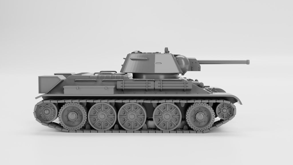 T-34/76 1942 Soviet Tank 3D Printed Unpainted WWII Bolt Action Wargaming Miniature 28mm Multiple Scales Available