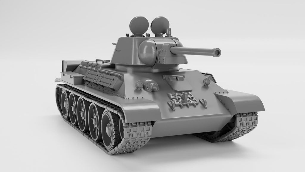 T-34/76 1942 Soviet Tank 3D Printed Unpainted WWII Bolt Action Wargaming Miniature 28mm Multiple Scales Available