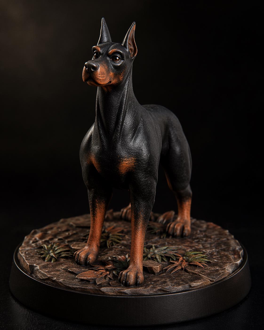Dogs of War – Dobermann War Dog Two-Pack | WWII 3D Printed Resin Miniature | 6 Scales | Bolt Action Compatible