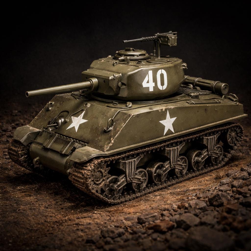 Sherman M4A3E2 Jumbo Cobra King 3D Printed Unpainted WWII Bolt Action 28mm Multiple Scales