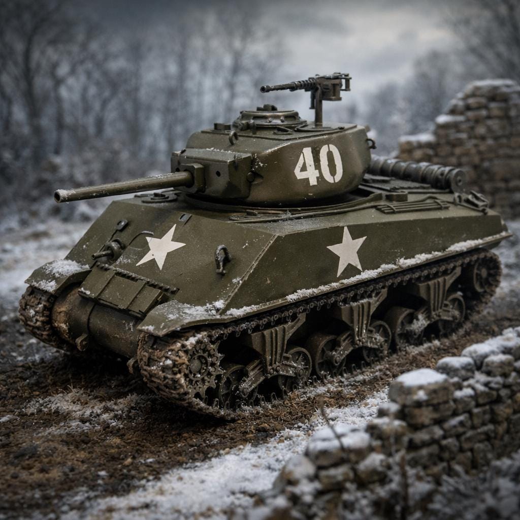 Sherman M4A3E2 Jumbo Cobra King 3D Printed Unpainted WWII Bolt Action 28mm Multiple Scales