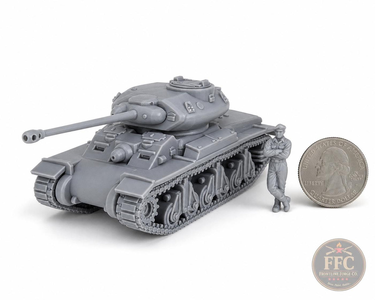 WWII Australian Sentinel AC4 Tank with Crew Figure: Bolt Action - 6 Scales