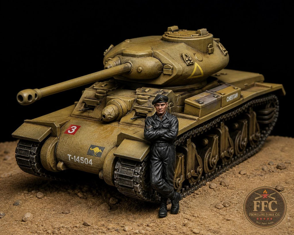 WWII Australian Sentinel AC4 Tank with Crew Figure: Bolt Action - 6 Scales