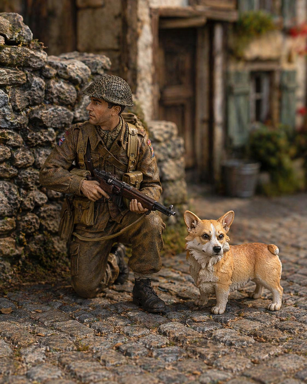 Dogs of War – Corgi Mascot Two-Pack | WWII 3D Printed Resin Miniature | 6 Scales | Bolt Action Compatible