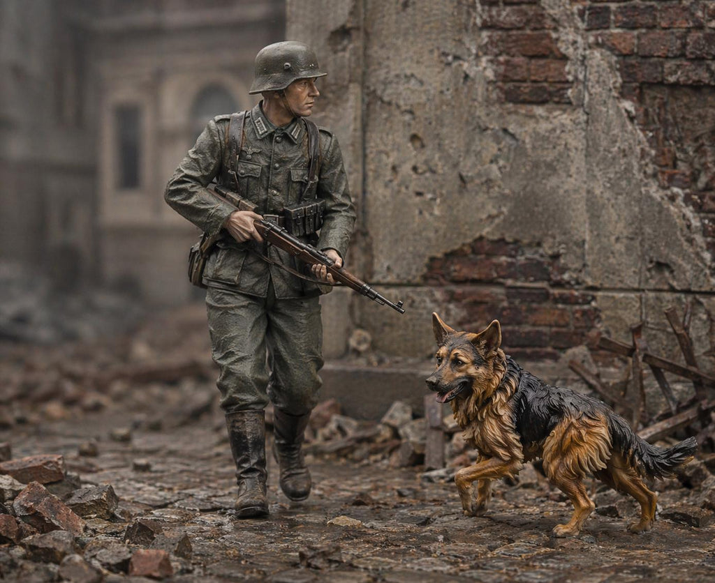 Dogs of War – German Shepherd Two-Pack | WWII 3D Printed Resin Miniature | 6 Scales | Bolt Action Compatible
