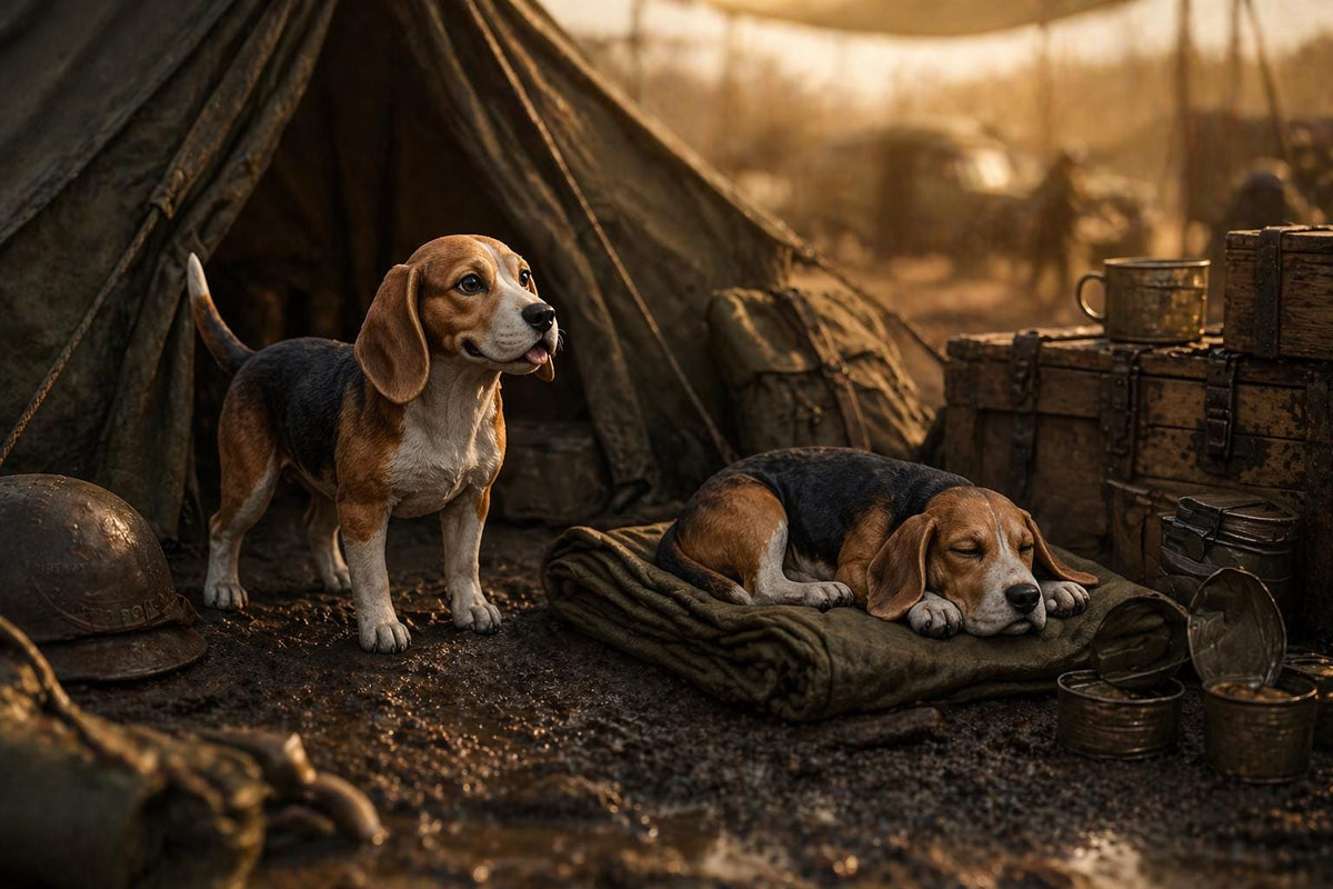 Dogs of War – Beagle Camp Mascot Two-Pack | WWII 3D Printed Resin Miniature | 6 Scales | Bolt Action Compatible