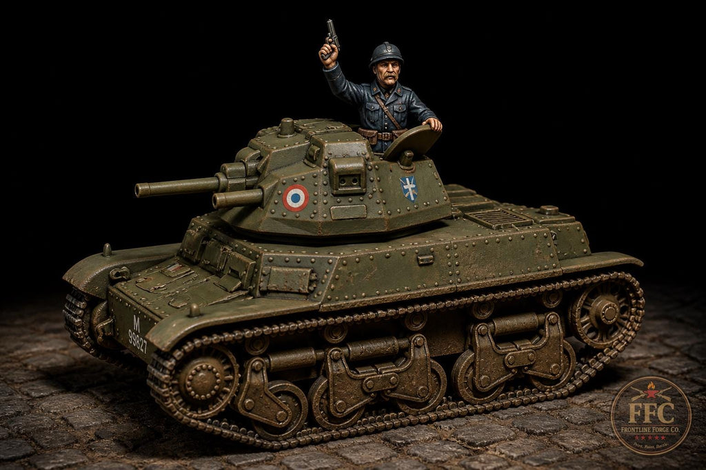 WWII French AMC 35 Tank with Pilot Figure: Bolt Action 6 Scales - Choose Configuration - Same Price