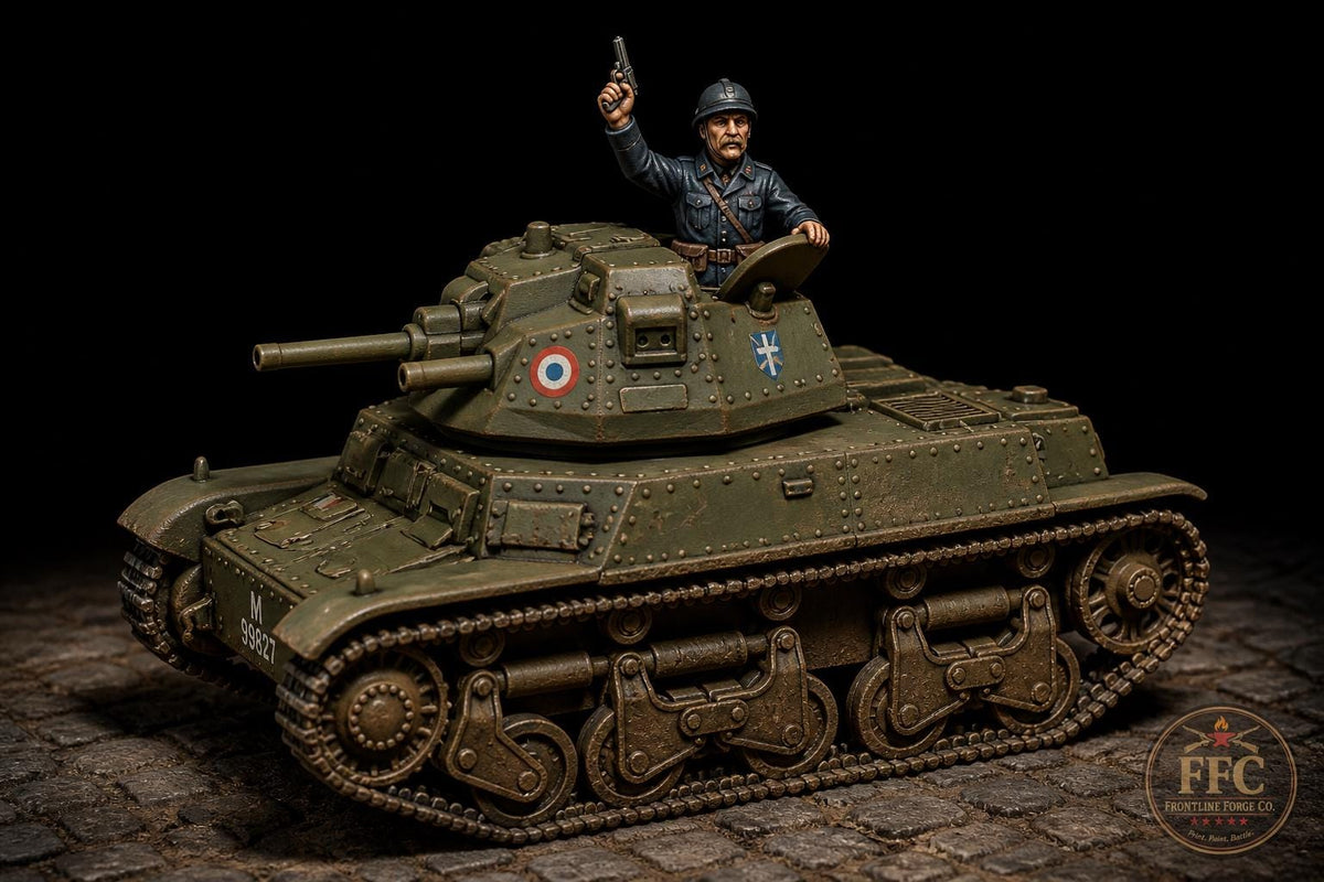 WWII French AMC 35 Tank with Pilot Figure: Bolt Action 6 Scales - Choose Configuration - Same Price