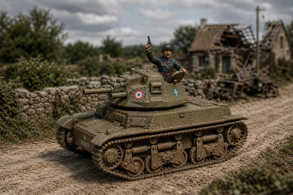 WWII French AMC 35 Tank with Pilot Figure: Bolt Action 6 Scales - Choose Configuration - Same Price