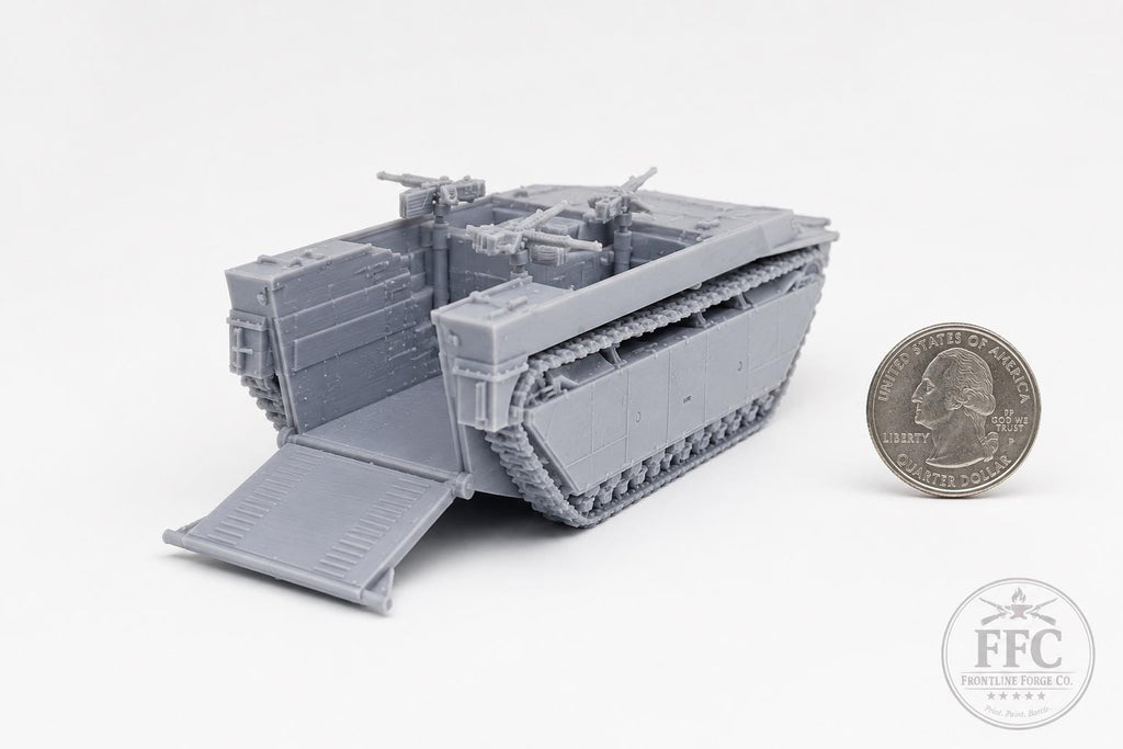 LVT-4 Water Buffalo Amphibious Assault Vehicle: 3D Printed WWII Miniature - Bolt Action - 6 Scales