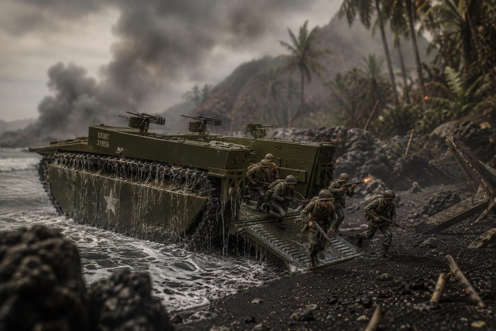 LVT-4 Water Buffalo Amphibious Assault Vehicle: 3D Printed WWII Miniature - Bolt Action - 6 Scales