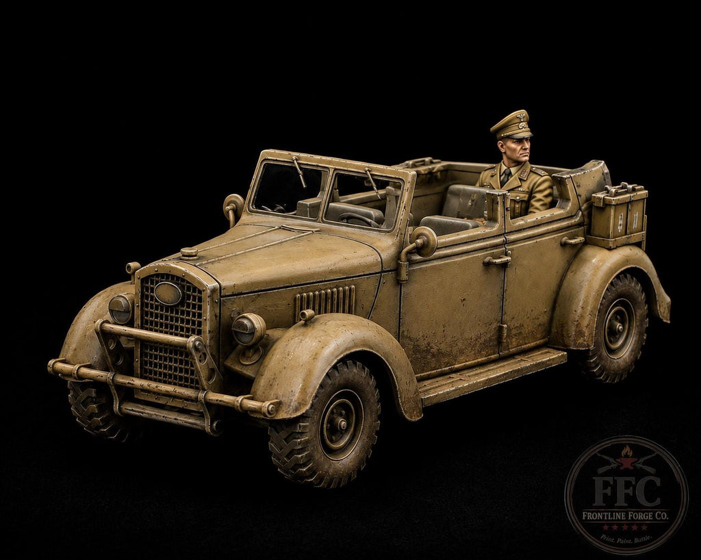 Ford WA01 British Army Staff Car - WWII North Africa - 3D Printed Wargaming Miniature