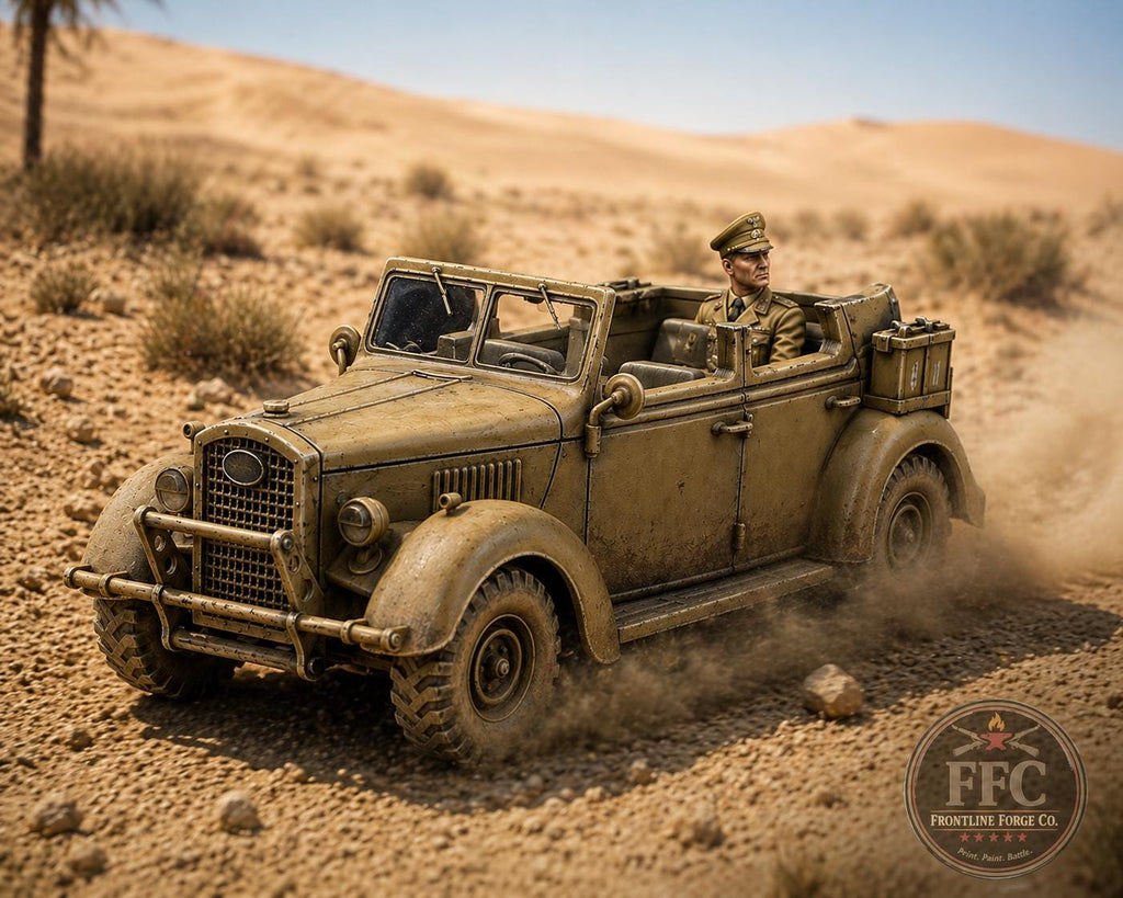 Ford WA01 British Army Staff Car - WWII North Africa - 3D Printed Wargaming Miniature