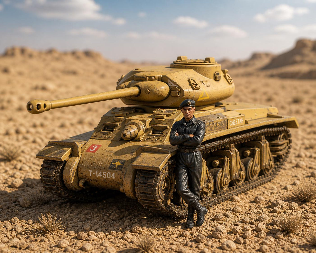 WWII Australian Sentinel AC4 Tank with Crew Figure: Bolt Action - 6 Scales