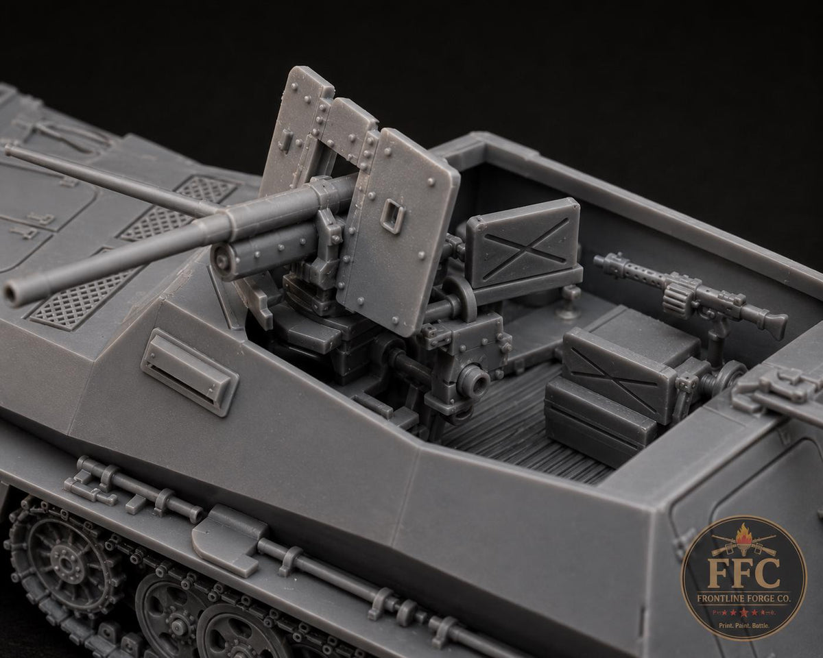 Sd.Kfz. 250-10 German Halftrack - 37mm PaK 36 - WWII Wehrmacht - 3D Printed Miniature