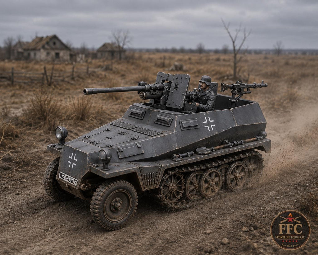 Sd.Kfz. 250-10 German Halftrack - 37mm PaK 36 - WWII Wehrmacht - 3D Printed Miniature