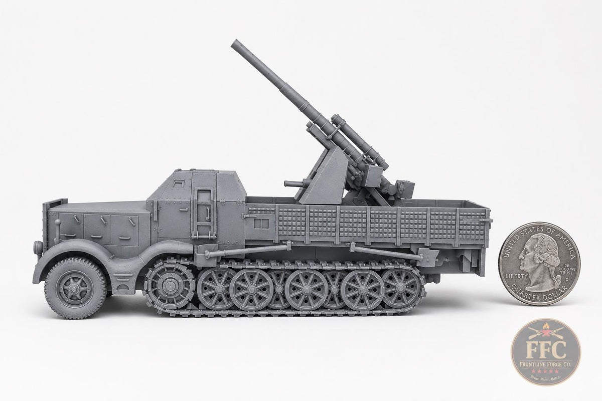 Schwerer Zugkraftwagen 18t - 88mm Flak - Sd.Kfz. 9 Famo - WWII - 3D Printed Miniature