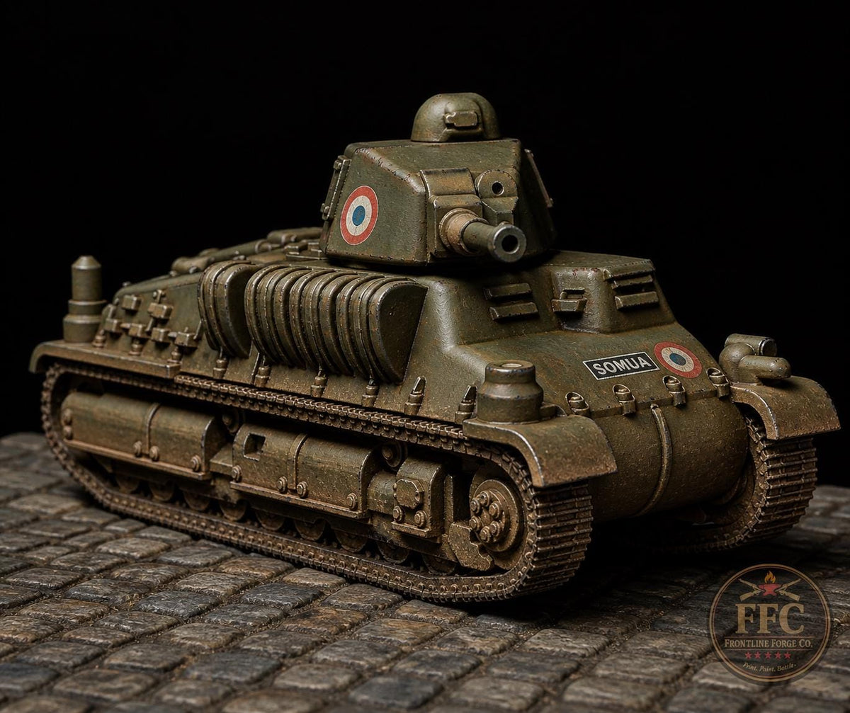 WWII French Somua S35 Tank Detailed Collector Version: Bolt Action - 6 Scales