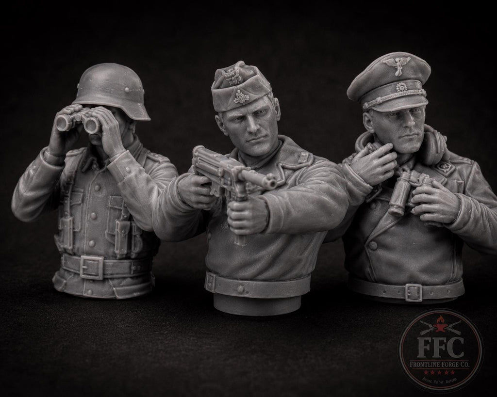 Three German Tankmen for Your Tanks - WW2 / WWII -- Bolt Action 28mm / 1:56 and Other Scales