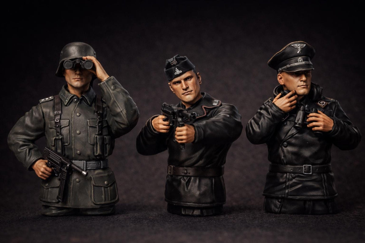 Three German Tankmen for Your Tanks - WW2 / WWII -- Bolt Action 28mm / 1:56 and Other Scales