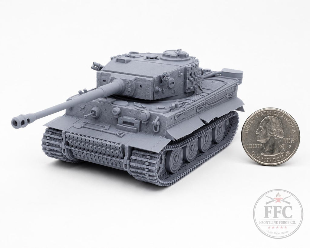 Tiger I Late Production: 3D Printed WWII German Tank Miniature - Bolt Action Wargame - 6 Scales