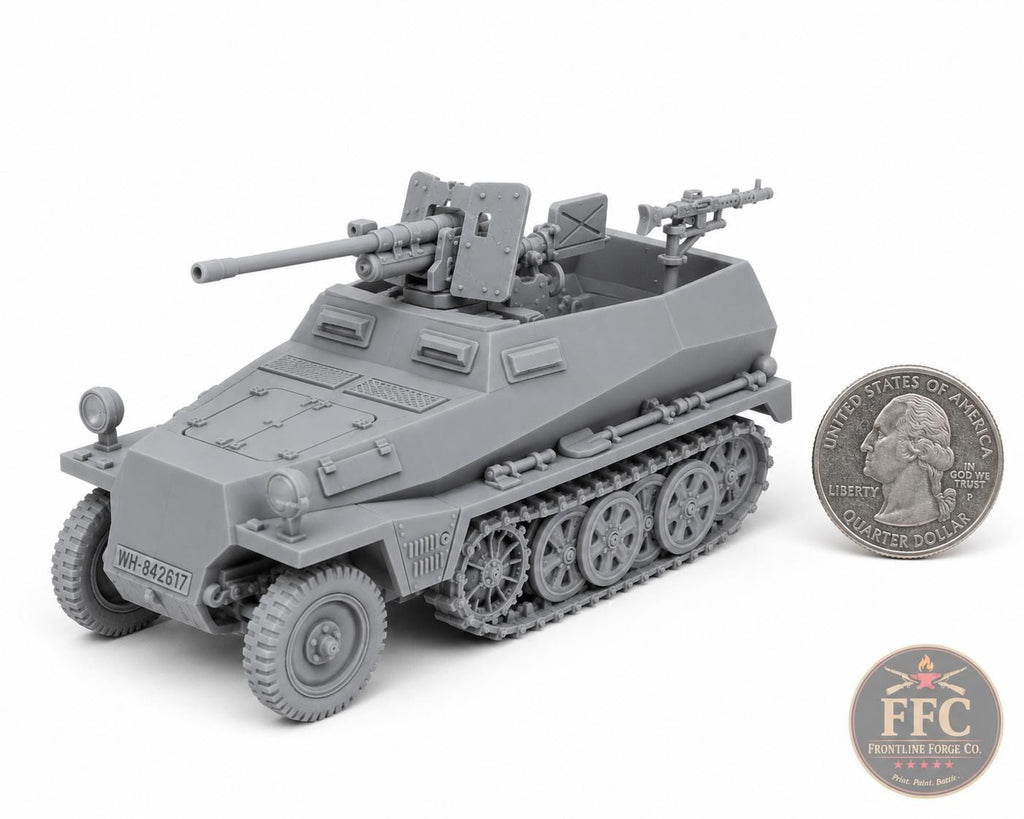 Sd.Kfz. 250-10 German Halftrack - 37mm PaK 36 - WWII Wehrmacht - 3D Printed Miniature