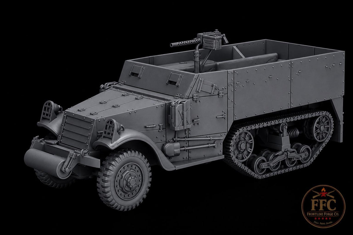 M3 Half-Track APC: 3D Printed WWII Miniature - 6 Scales - Bolt Action Compatible
