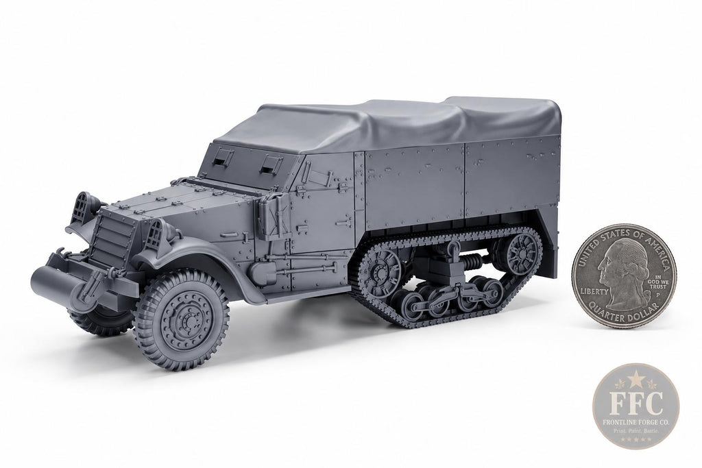 M3 Half-Track APC: 3D Printed WWII Miniature - 6 Scales - Bolt Action Compatible