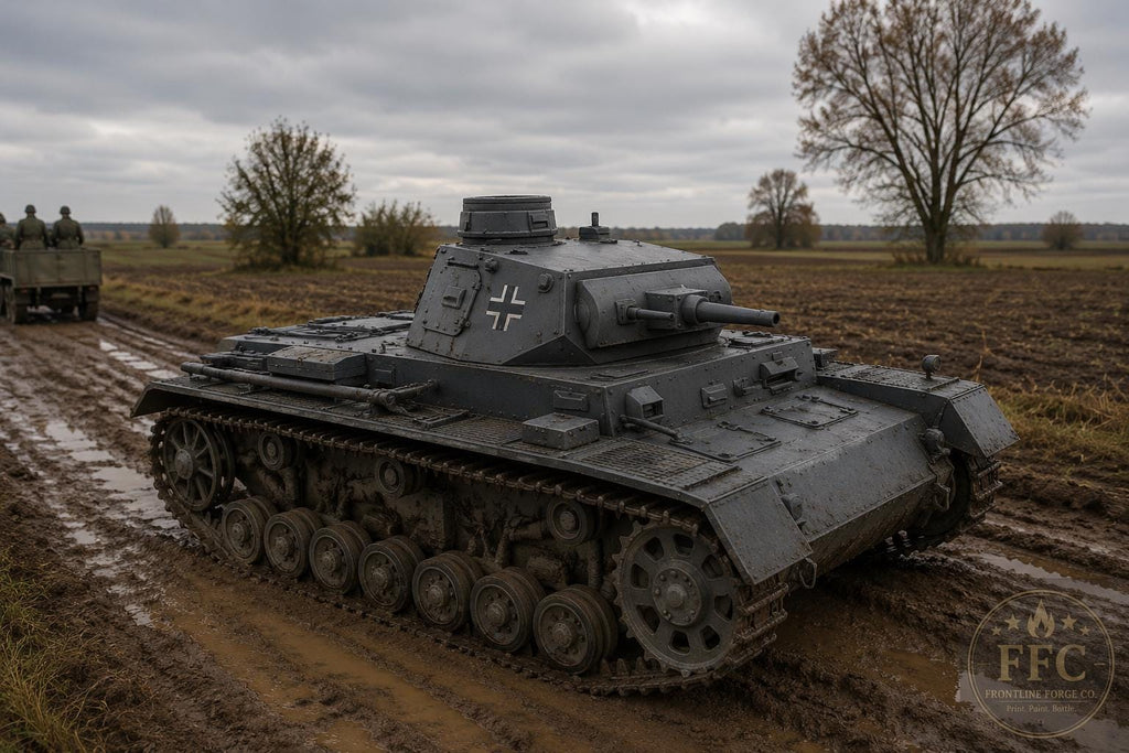 Panzer III Ausf B Early War Tank: 3D Printed WWII Miniature - 6 Scales - Bolt Action Compatible