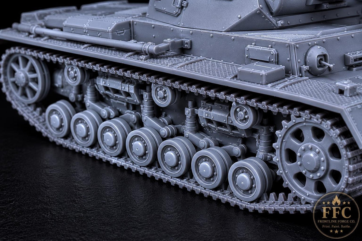 Panzer III Ausf B Early War Tank: 3D Printed WWII Miniature - 6 Scales - Bolt Action Compatible