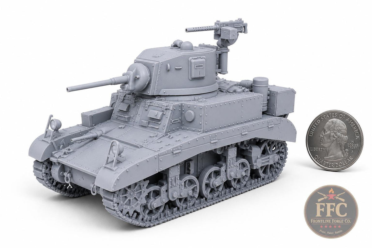 M3 Stuart Mk I Honey - WWII Allied Light Tank - 3D Printed Wargaming Miniature