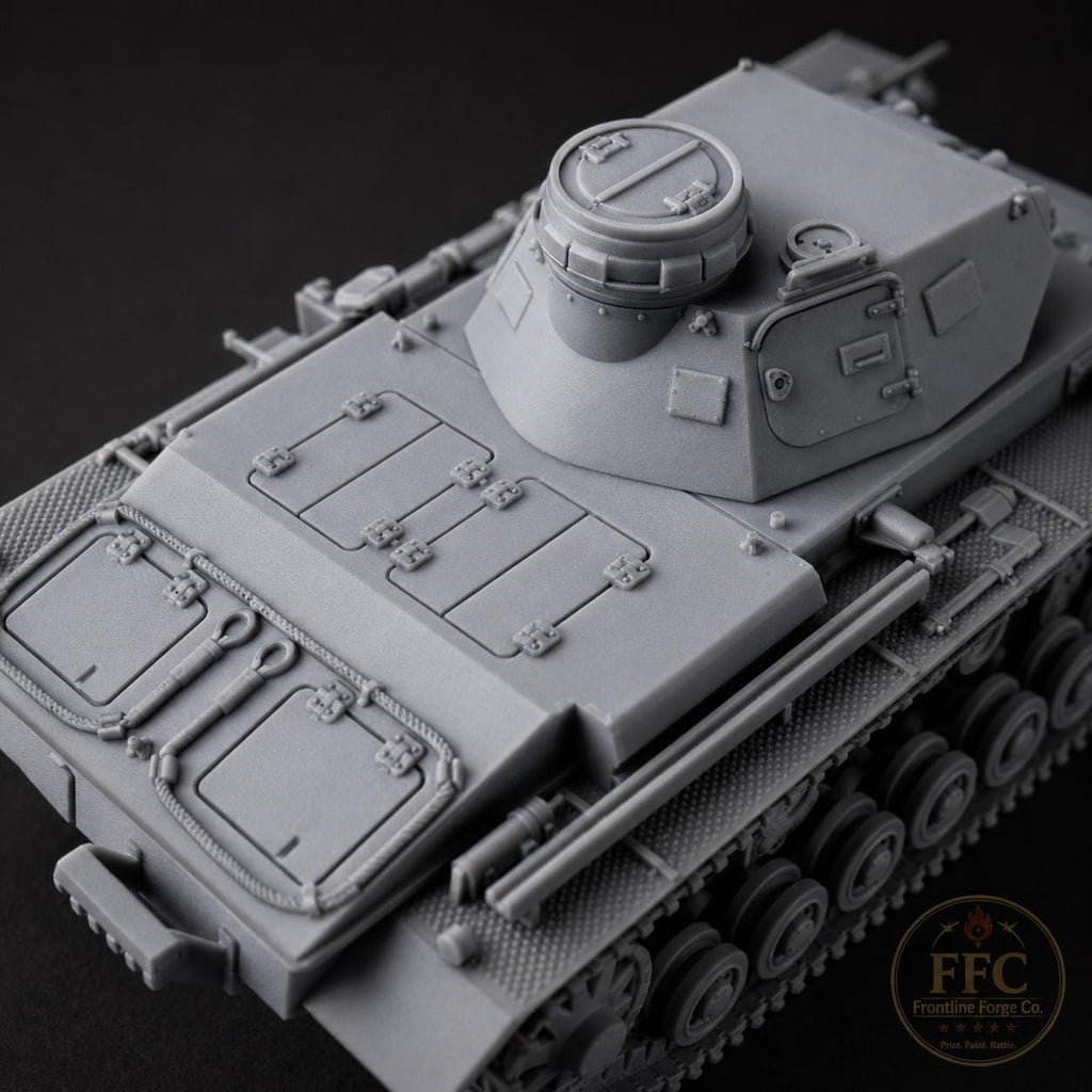 Panzer III Ausf D Early War Tank: 3D Printed WWII Miniature - 6 Scales - Bolt Action Compatible