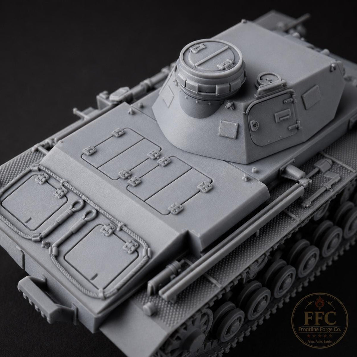 Panzer III Ausf D Early War Tank: 3D Printed WWII Miniature - 6 Scales - Bolt Action Compatible