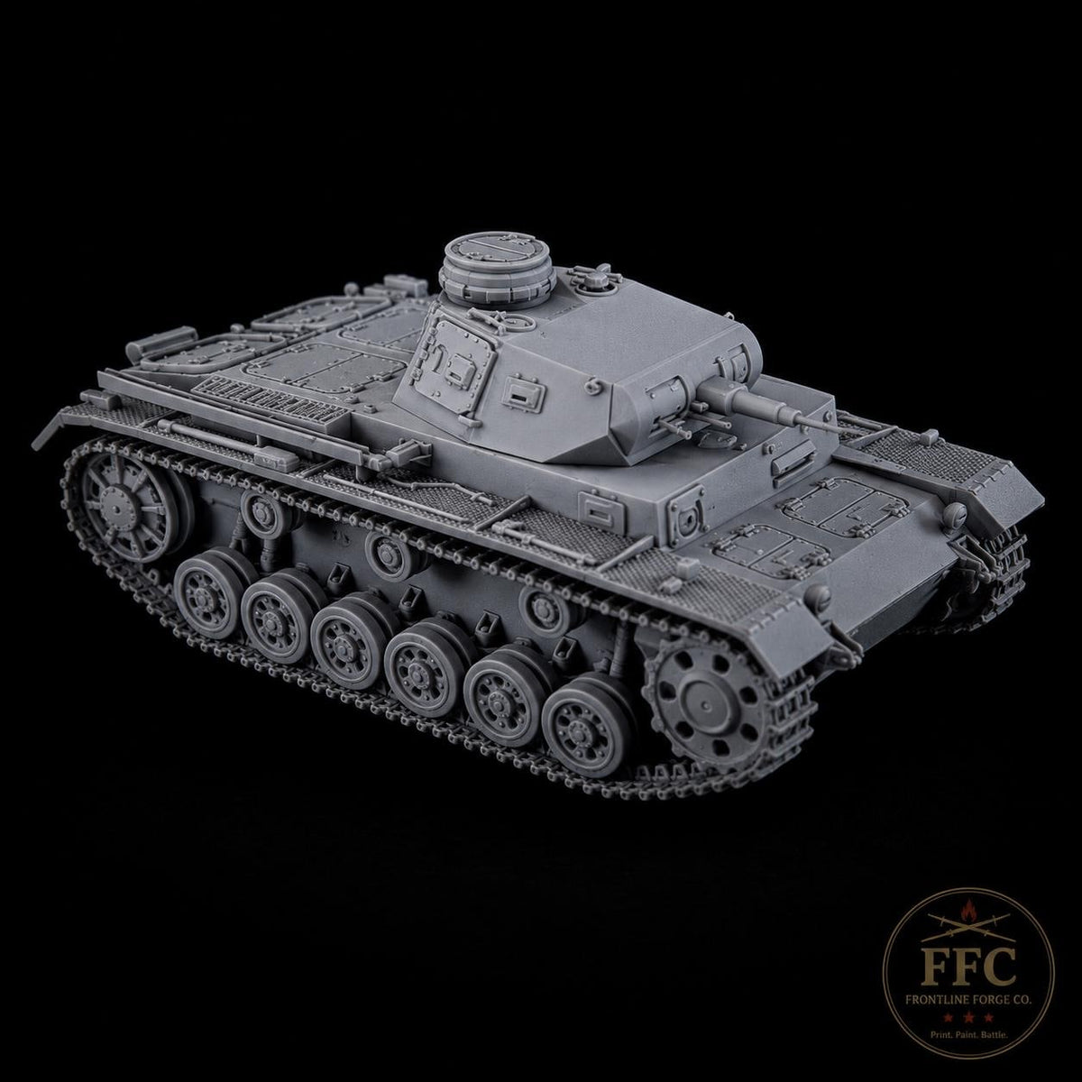 Panzer III Ausf E WWII Tank: 3D Printed Miniature - 6 Scales - Bolt Action Compatible