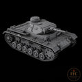 Panzer III Ausf H WWII Tank: 3D Printed Miniature - 6 Scales - Bolt Action Compatible